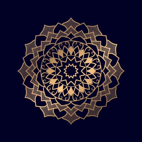 Diseño Fondo Mandala Patrón Arabesco Dorado Lujo — Archivo Imágenes Vectoriales