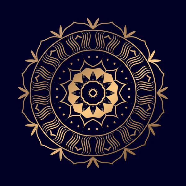 Altın Çiçek Mandala Elementleri Hisse Senedi Taşıyıcısı — Stok Vektör