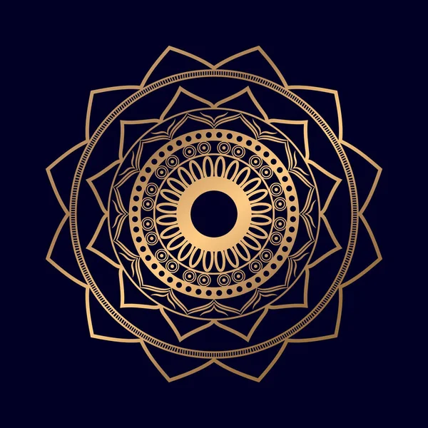 Mandala Diseño Vectorial Con Patrón Dorado Lujo — Archivo Imágenes Vectoriales