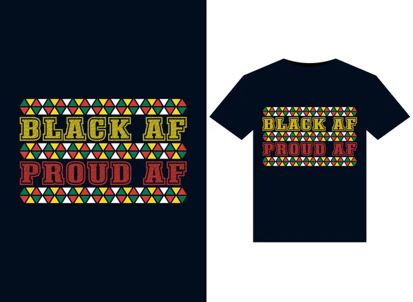 Black Orgullosas Ilustraciones Para Diseño Camisetas Listas Para Imprimir — Vector de stock