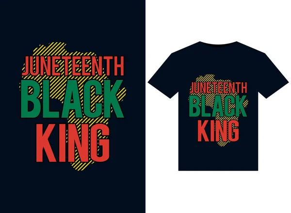 Juneteenth Black King Ilustraciones Para Diseño Camisetas Listas Para Imprimir — Vector de stock