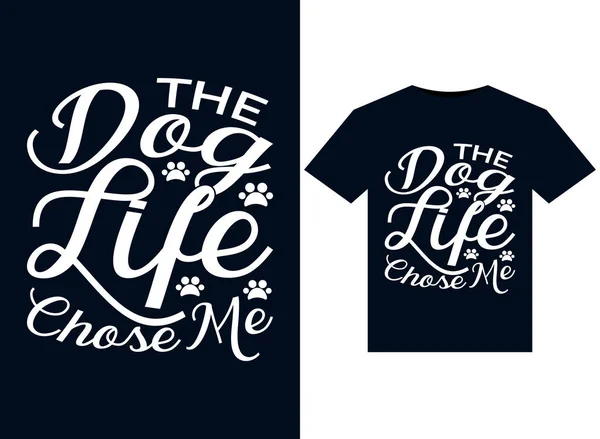 Dog Life Chose Illustraties Voor Print Ready Shirts Ontwerp — Stockvector