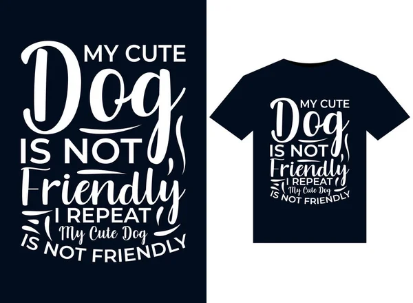 Cute Dog Friendly Repeated Cute Dog Friendly Illustration Print Ready — 스톡 벡터