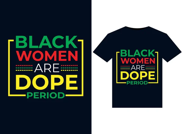 Svarta Kvinnor Knarkare Illustrationer För Tryckfärdiga Shirts Design — Stock vektor