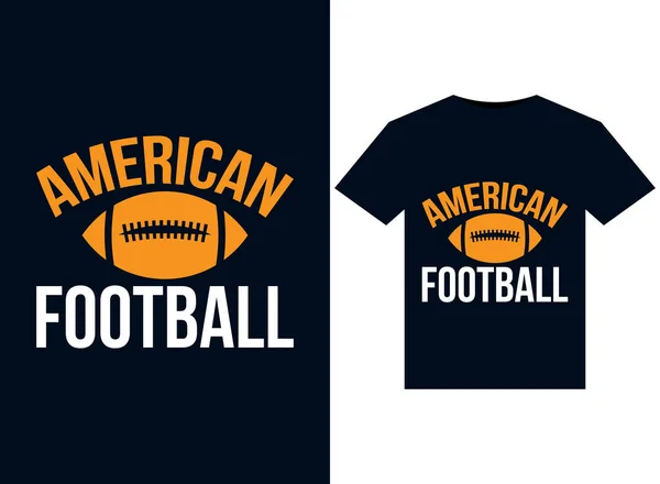 Ilustraciones Fútbol Americano Para Diseño Camisetas Listas Para Imprimir — Vector de stock