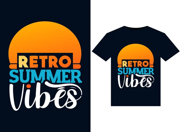 Retro Summer Vibes Illustrationen Für Druckfertige Shirts — Stockvektor