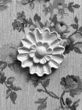 Kumaş arkaplanda beyaz gül