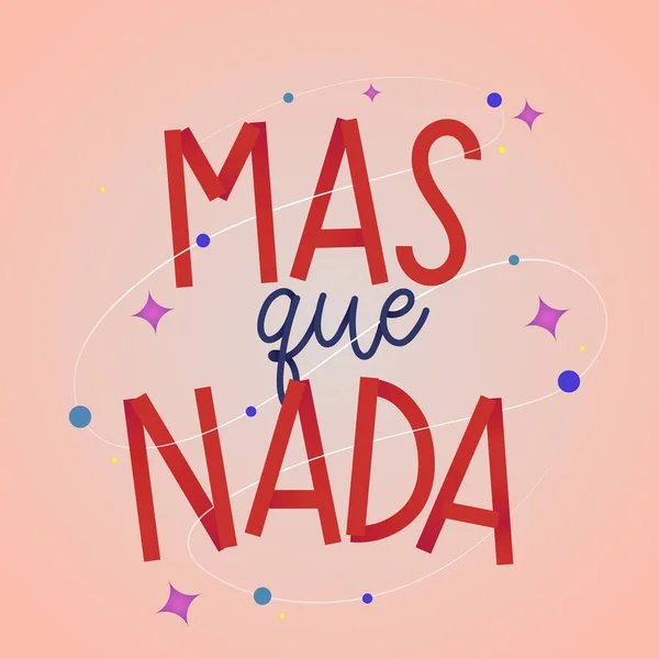 Colorido Absoluto Cartel Frase Portugués Brasileño Traducción Para Nada — Vector de stock