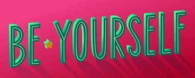 3D etkisi ve gölgesi olan kendin ol. Canlı renkler.