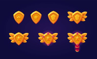 Mücevherleri ve kanatları olan devam eden semboller. Yüksek kaliteli altın resimleme.