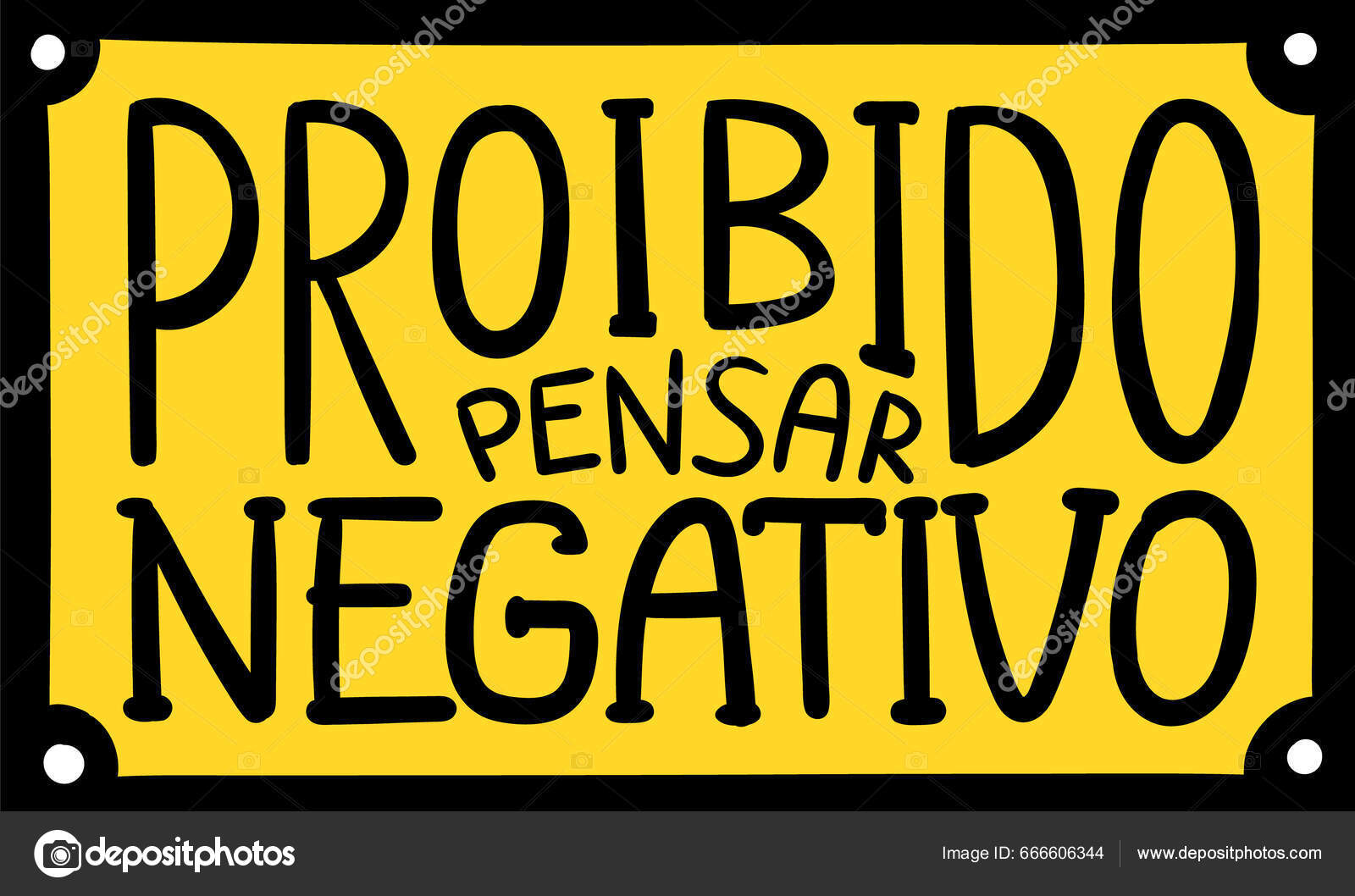 Cartaz colorido distorcido em português brasileiro tradução nunca