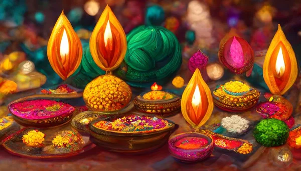 beautiful happy diwali festival bokeh banner design