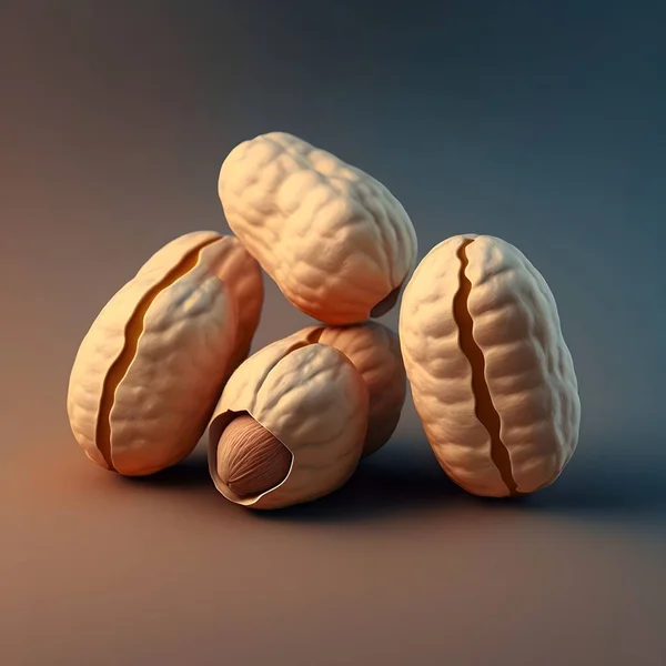 nuts on a black background