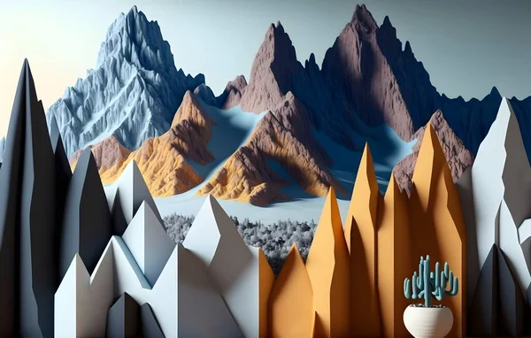 mountain landscapes wallpaper design, flat monochrome background design