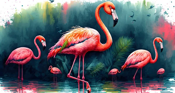 Stationary Set, Flamingo Watercolor