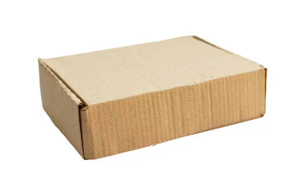 Caja Cartón Sobre Fondo Blanco Aislado — Foto de Stock