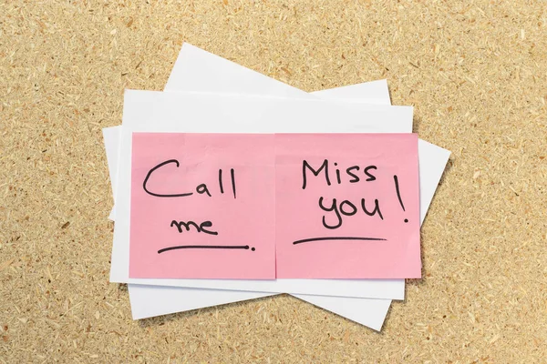 Call me and Miss you hand written notes