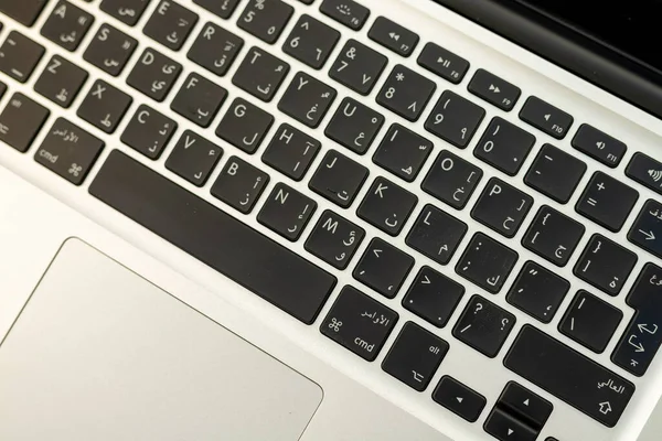 Apple Macbook Pro Klavye Yüksek Melek Görünümü — Stok fotoğraf