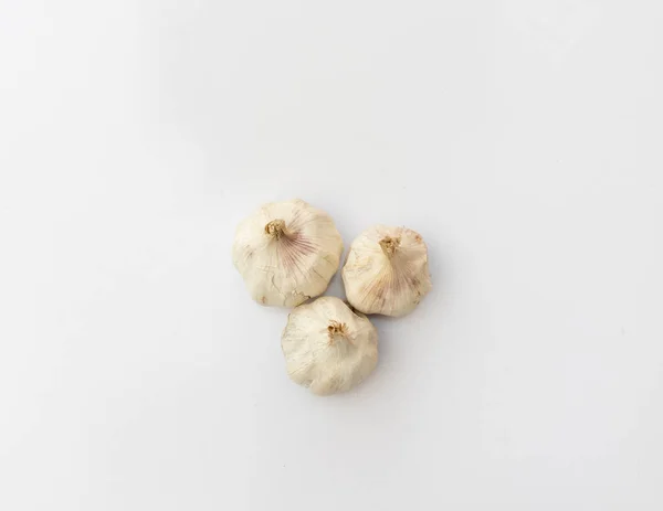 Σκόρδο Βολβοί Απομονωθεί Λευκό Φόντο — Φωτογραφία Αρχείου