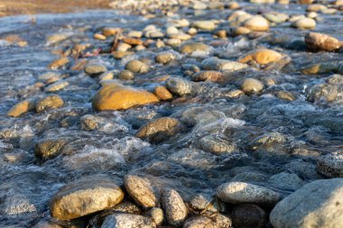Shallow river water rapid stream