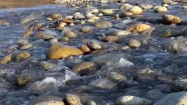 River shallow water stream closeup