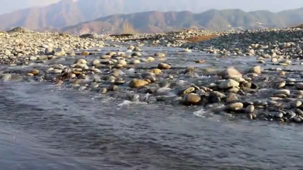 Річкова Посадка Взимку Красивий Краєвид — стокове відео