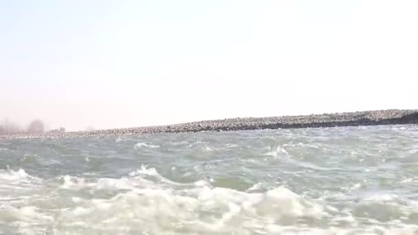 川の背の高い波 — ストック動画