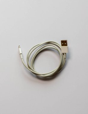 Iphone charging cable isolated on white background