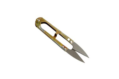 İzole edilmiş beyaz arkaplanda küçük bahçe budama makası