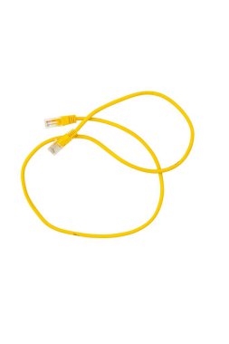 Network cable with two sides RJ45 plug isolated on white background