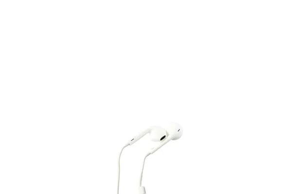 Earphones Isolated White Background Closeup View — Stock Photo, Image