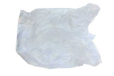 Clear plastic bag isolated on white background clipart