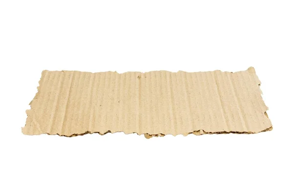 Karton Parça Izole Edilmiş Beyaz Arkaplanda Yırtılmış — Stok fotoğraf