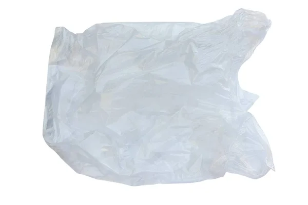 Saco Plástico Transparente Isolado Fundo Branco — Fotografia de Stock