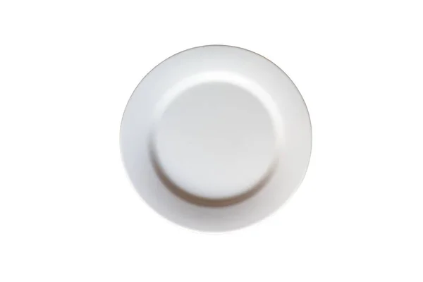 Белая Пустая Тарелка Белом Изолированном Фоне — стоковое фото