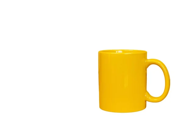 Желтый Чай Чашку Изолированы Белом Фоне Копирования Пространства — стоковое фото
