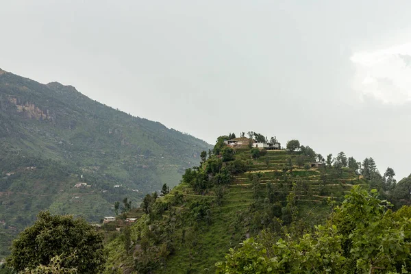 Huizen Landbouwvelden Het Bergdal Van Swat — Stockfoto
