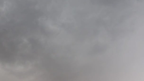Onweer Met Blikseminslag Donkere Wolken — Stockvideo