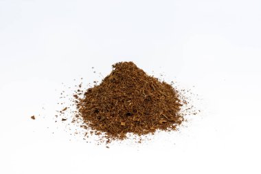 Beyaz izole arkaplanda toprak karıştırma için kopepeat