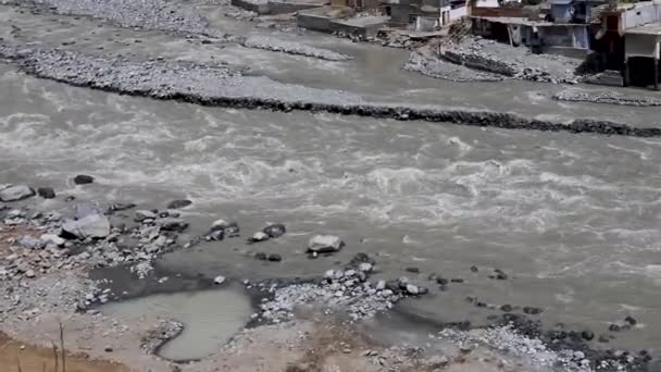 Vista Alto Angolo Inondazione Swat Fiume — Video Stock