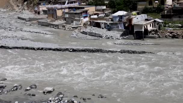 Набрякла Річка Після Шторму Сильний Дощ Долині — стокове відео