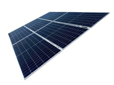 Beyaz izole arkaplanda büyük güneş paneli