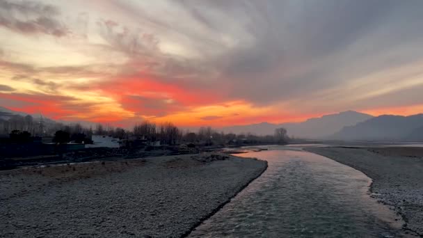 Pakistan Kışın Güzel Gün Batımı — Stok video