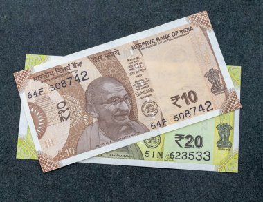 Hint Rupisi 10 ve 20 Banknotlar: Pakistan - 07 Temmuz 2024.