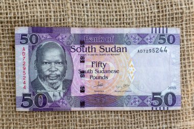 Güney Sudan 50 Pound Banknote ve Dr. John Garang de Mabior 'un Portresi