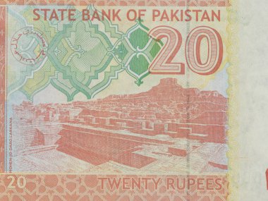 Portrait of Mohenjo-daro, Larkana Sindh, Pakistan from Pakistan 100 Rupees Banknote clipart