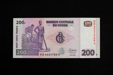 Kongo 200 franklık banknotlar tüylü saha çalışması