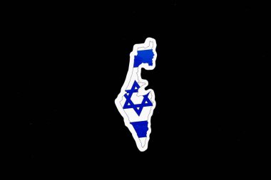 Israel map on black background clipart