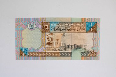 Tarihi Çöl Kalesi 'ni barındıran Libya 1 / 4 Dinar Banknote
