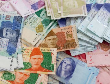 Pakistan Para Birimi Kapanış Notları. Üst Görünüm.